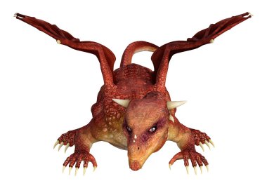 3D render masal Dragon beyaz