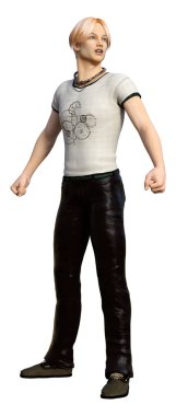 3D render genç çocuk beyaz