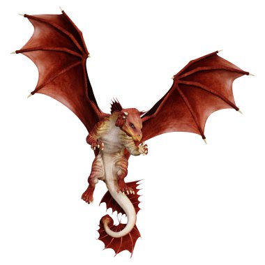 3D render masal Dragon beyaz