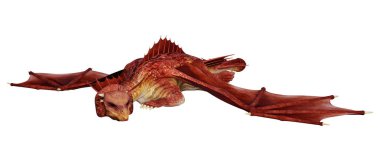 3D render masal Dragon beyaz