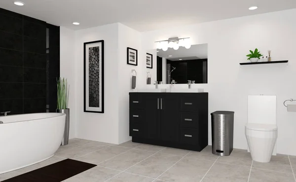 3D візуалізація сучасної ванної кімнати — стокове фото
