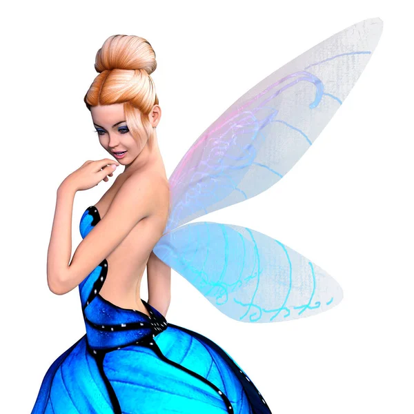 3D Rendering Fantasy Fairy on White — Stock Photo, Image