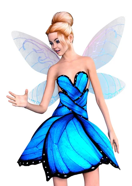 3D Rendering Fantasy Fairy on White — Stock Photo, Image