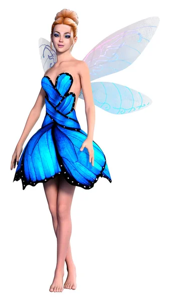 3D Rendering Fantasy Fairy on White — Stock Photo, Image