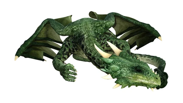 3D rendering Saga Dragon på vit — Stockfoto