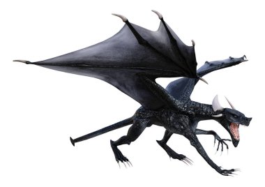 3D render masal Dragon beyaz