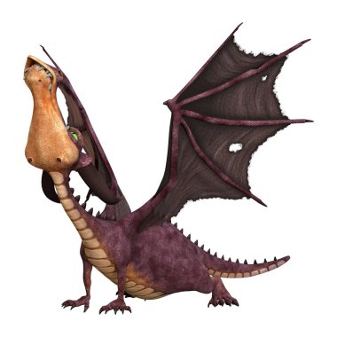 3D render masal Dragon beyaz