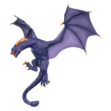 3D render masal Dragon beyaz