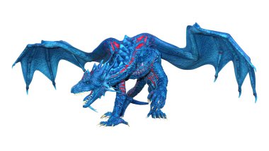 3D render masal Dragon beyaz