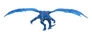 3D render masal Dragon beyaz