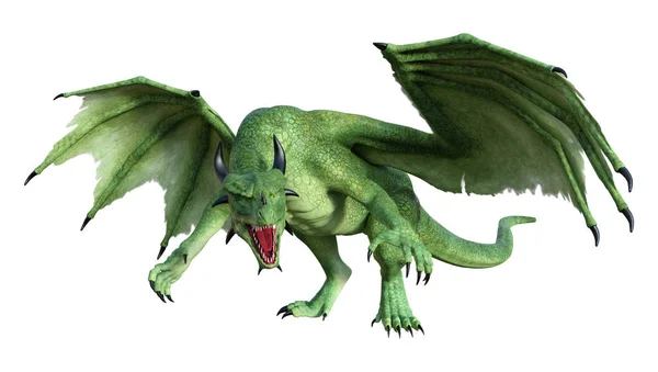 3D render masal Dragon beyaz — Stok fotoğraf