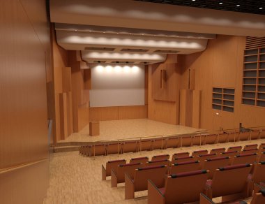 Bir resital salonunun 3D canlandırması