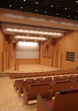 Bir resital salonunun 3D canlandırması