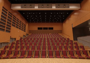 Bir resital salonunun 3D canlandırması