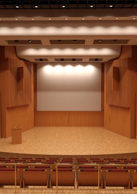 Bir resital salonunun 3D canlandırması