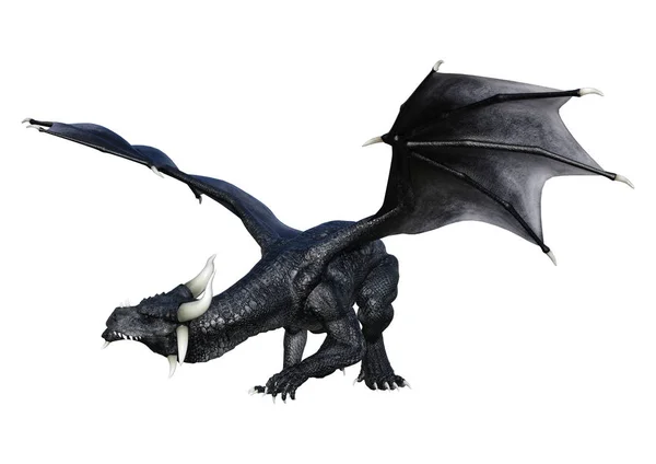 Darstellung Eines Fantasie Drachen Isoliert Auf Weißem Hintergrund — Stockfoto