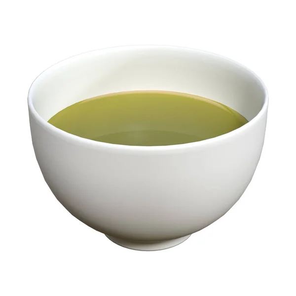 Beyaz Arka Planda Izole Edilmiş Bir Japon Çay Fincanının Boyutlu — Stok fotoğraf