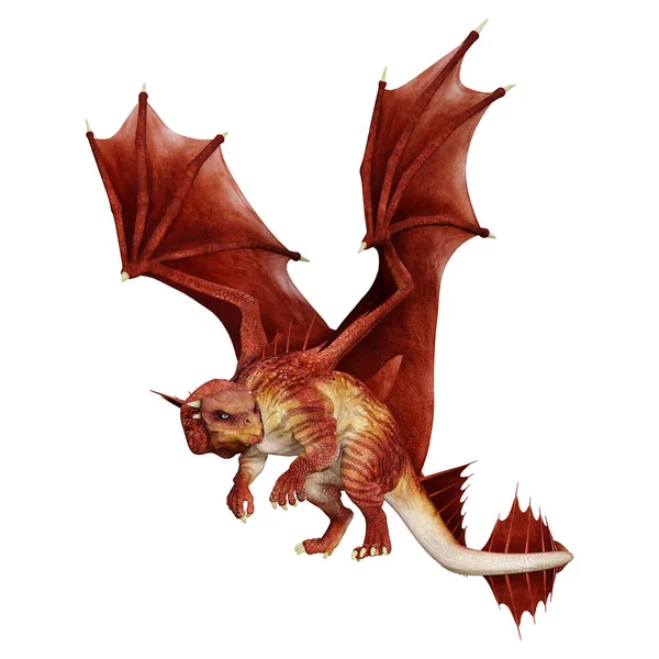 Rendering Fantasy Dragon Isolated White Background — Stock Photo, Image