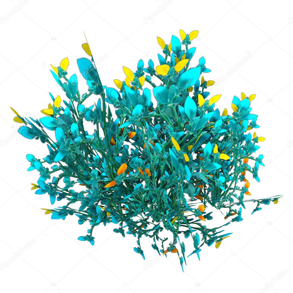 3D rendering of a fantasy alien plant isolated on white background