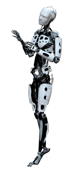 Rendering Male Robot Isolated White Background — Stock Photo, Image