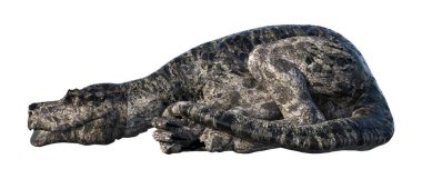 Beyaz arkaplanda izole edilmiş bir dinozor Tyrannosaurus 'unun 3 boyutlu görüntüsü
