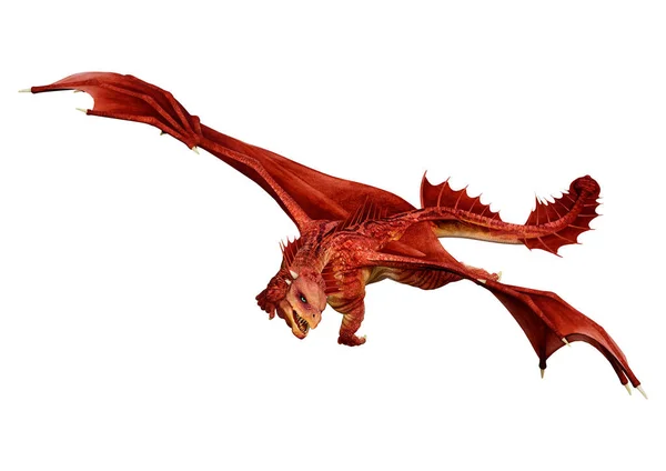 Rendering Fantasy Dragon Isolated White Background — Stock Photo, Image