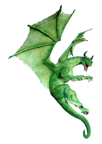 Rendering Fantasy Dragon Isolated White Background — Stock Photo, Image