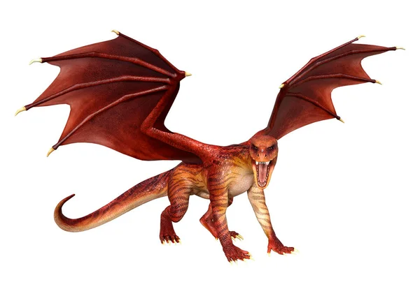 Rendering Fantasy Dragon Isolated White Background — Stock Photo, Image