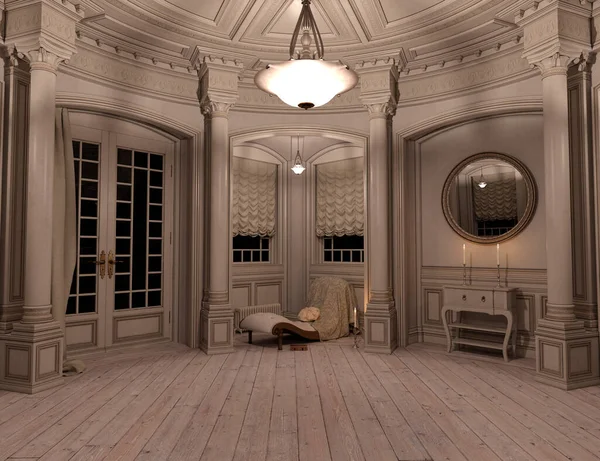 Rendering Rural Chateau Interior — Stock Photo, Image