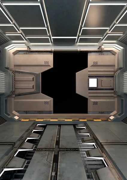 Darstellung Eines Eingangs Eines Science Fiction Raumschiffs — Stockfoto
