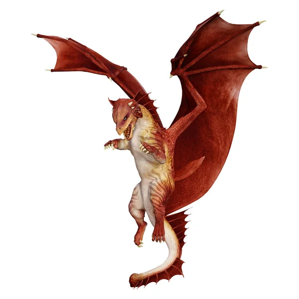 Rendering Fantasy Dragon Isolated White Background — Stock Photo, Image