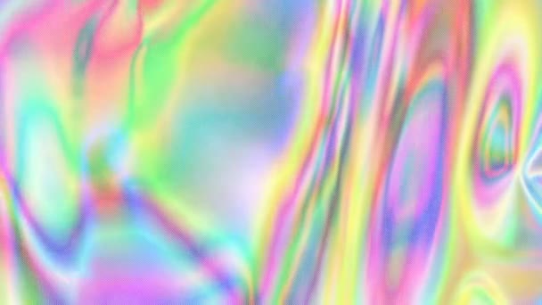Lento movimento abstrato embaçado fundo, filme holográfico iridescente — Vídeo de Stock