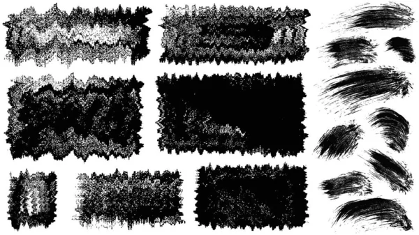 Manchas de escova de tinta vetorial, conjunto —  Vetores de Stock