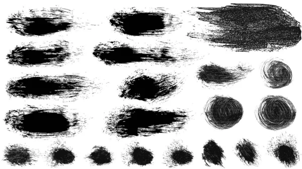 Taches de pinceau à encre vectorielle, set — Image vectorielle