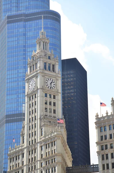 Chicago, Illinois - 29 Ağustos 2017: Chicago Wrigley Binası, Illinois