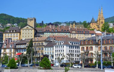 Görünümünü Neuchatel Gölü, İsviçre