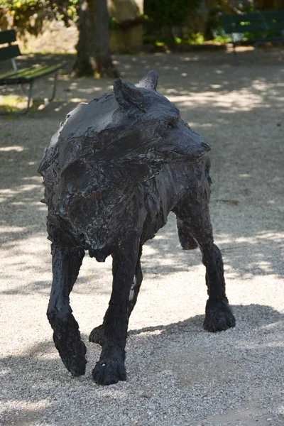 Statues Wolfs Neuchatel Church Switzerland — Stock Photo, Image