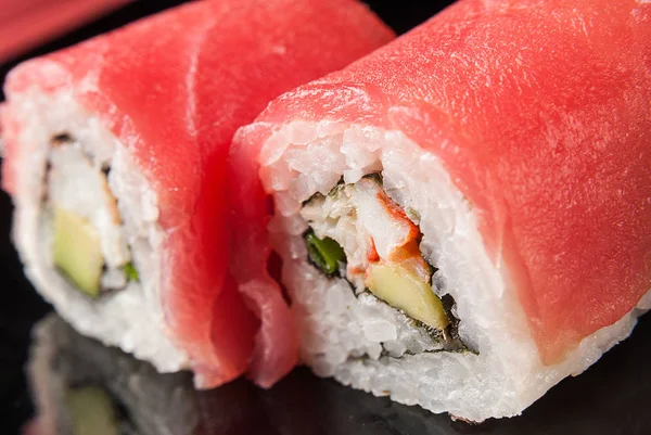 寿司，日本菜，新鲜的海鲜 — 图库照片