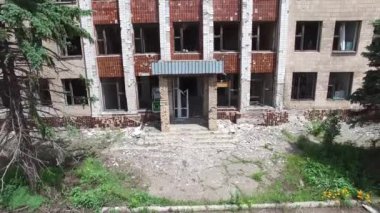 Ukrayna, Peschanka şehir 09 18 16. ATO, savaş, evleri yok