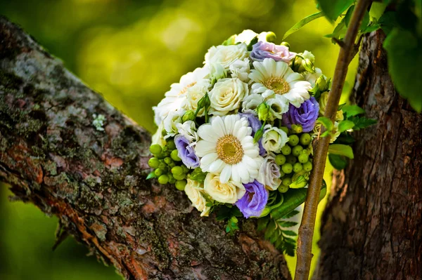 Wedding bouquet of different flowers — Stock Photo, Image