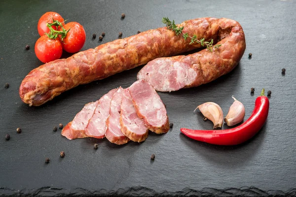 Selection of different types of salami — Stock Photo, Image