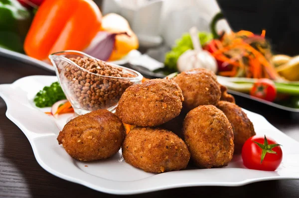 Fast Food essen, auf einem Teller — Stockfoto