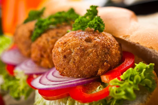 Fast Food essen, auf einem Teller — Stockfoto