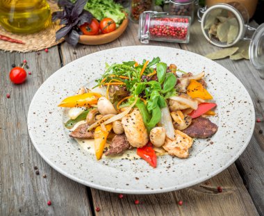 kavrulmuş sebze, Bahar, yaz piknik, lezzetli yemekler ile ızgara et