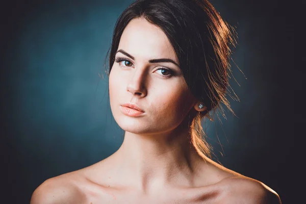 Beautiful, young and emotional girl in studio — Stock Photo, Image