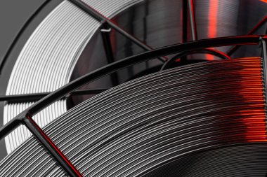 Kaynak Telleri, paslanmaz çelik, siyah bir arka plan