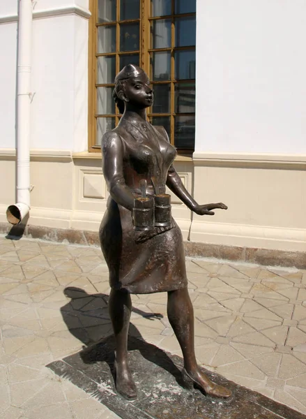 Yekaterinburg Russland September 2019 Skulptur Einer Weiblichen Zugschaffnerin Museum Für — Stockfoto