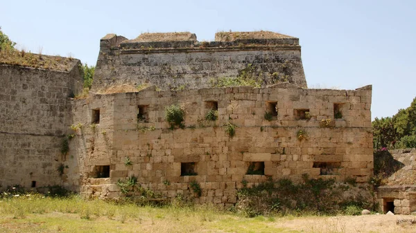 Bastion Mur Forteresse Forteresse Médiévale Vieille Ville Rhodes Grèce — Photo