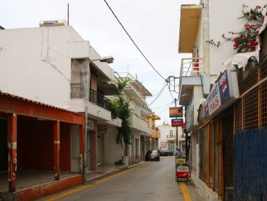 AFANDOU, RHODES, GREECE - 20 Mayıs 2020: Afandou, Rodos, Yunanistan 'da Sokak