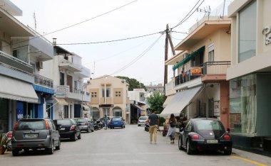 AFANDOU, RHODES, GREECE - 20 Mayıs 2020: Afandou, Rodos, Yunanistan 'da Sokak